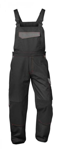Twill Latzhose grau/schwarz